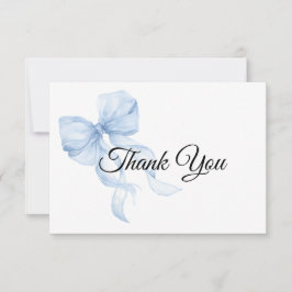 Blue bow Thank You Card Tack Kort