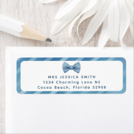 Blue Bow Tie Little Man Baby Shower Adressetikette Returadress Etikett