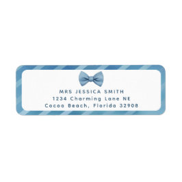 Blue Bow Tie Little Man Baby Shower Adressetikette Returadress Etikett