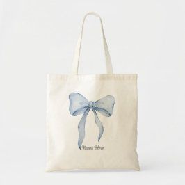 Blue Bow Tote Tygkasse