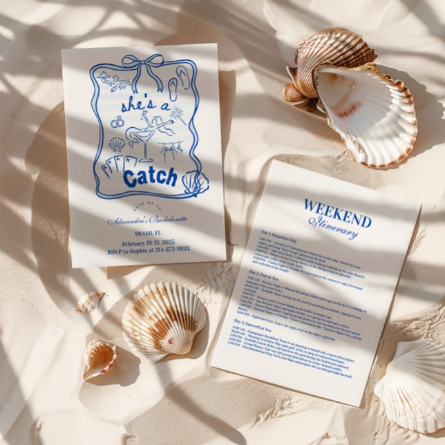 Blue Bow Tropical Bachelorette Inbjudningar (Skapare uppladdad)