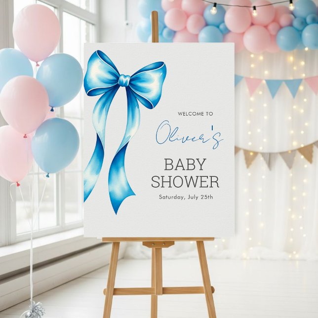 Blue Bow Welcome Sign, Blue Bow Baby Shower  Poster (Skapare uppladdad)
