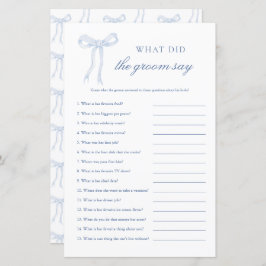 Blue Bow What were Groom say Rosa Möhippa Game