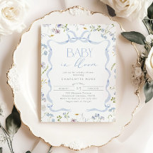 Blue Bow Wildblomma Baby i Bloom Pojke Shower