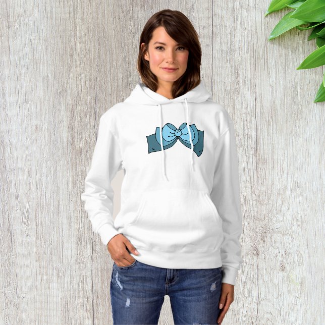 Blue Bow Womens Hoodie T Shirt (Skapare uppladdad)