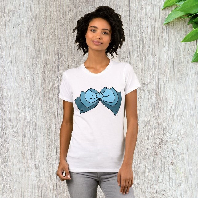 Blue Bow Womens T-Shirt (Skapare uppladdad)