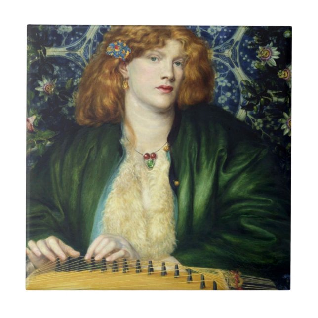 Blue Bower (av Dante Gabriel Rossetti) Kakelplatta (Framsidan)