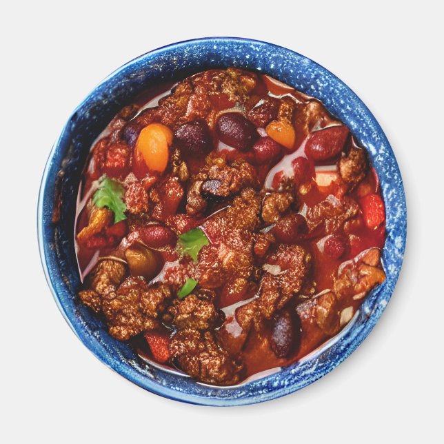 Blue Bowl of Chili Food Magnet (Framsidan)