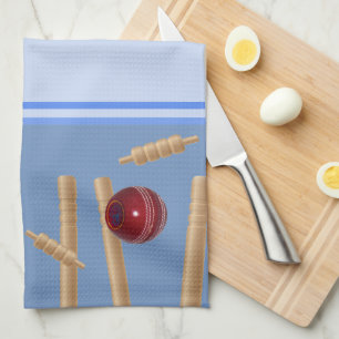 Blue Bowled at Cricket, Dish Towel Kökshandduk
