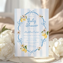 Blue Bows Baby Shower för Medelhavslemon