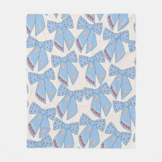 Blue Bows Coquette Fleecefilt
