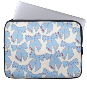 Blue Bows Coquette Laptop Fodral
