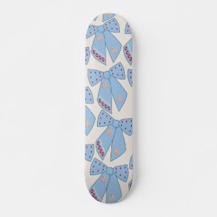 Blue Bows Coquette Mini Skateboard Bräda 18,5 Cm