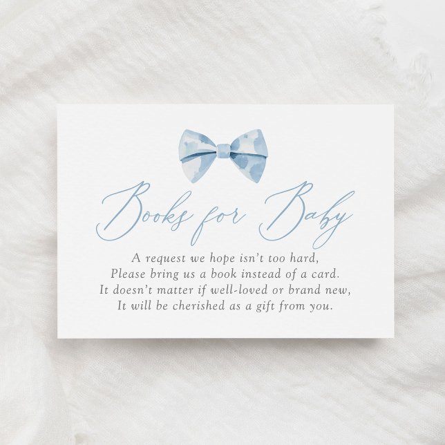 Blue Bowtie Baby Shower Bokar för Baby Tilläggskort (Skapare uppladdad)