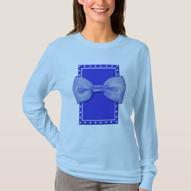 Blue Bowtie Dam T-shirt (Framsida)