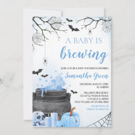 Blue Boy A Baby andas in Halloween Baby Shower Inbjudningar