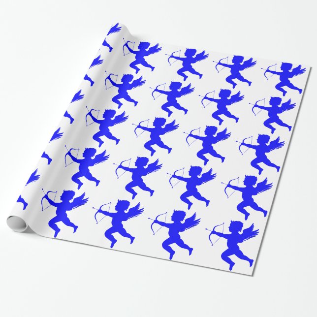 Blue Boy Angel Wrapping Papper Presentpapper (Utrullad)
