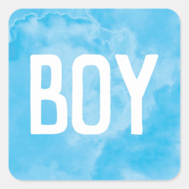 Blue Boy Baby Gender Reveal Smoke Bomb Party Fyrkantigt Klistermärke