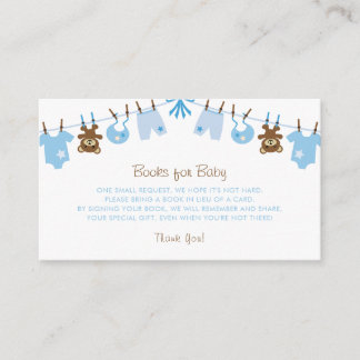 Blue Boy Baby Shower Bokar för Baby Tilläggskort