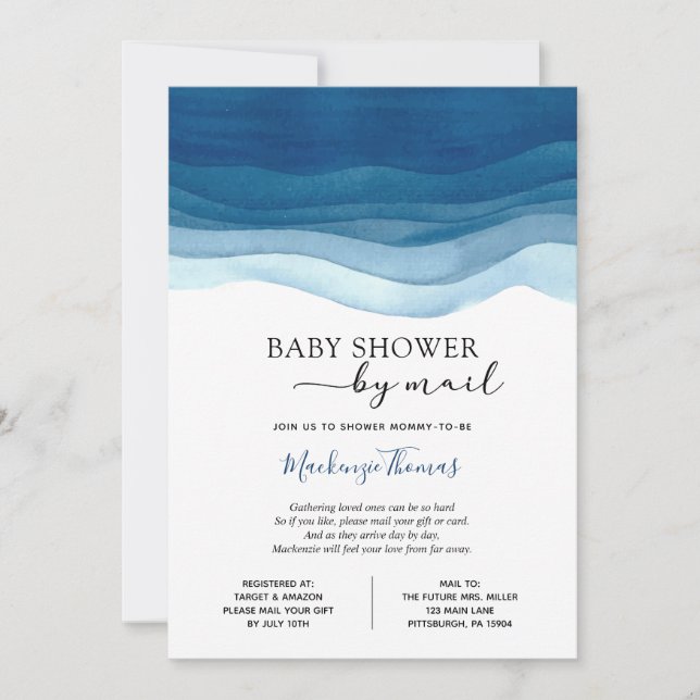 Blue Boy Baby Shower by Mail Inbjudningar (Framsida)