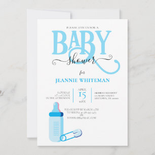 BLUE BOY BABY SHOWER MED BABY FLASKA INBJUDANDE INBJUDNINGAR