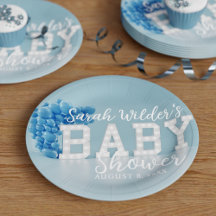 Blue Boy Baby Shower Party Pappra Tallrikar
