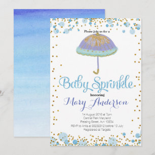 BLUE BOY Baby Sprinkle-inbjudan Inbjudningar