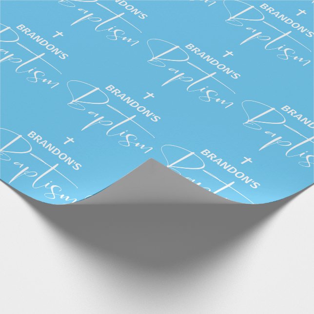 Blue Boy Baptism Wrapping Papper Presentpapper (Hörn)