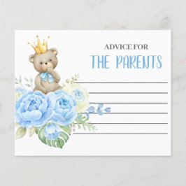 Blue Boy Bear Advice for the Parents Card