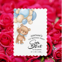 Blue Boy Bear Birthday