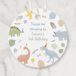 Blue Boy Boho Dinosaur Birthday Gåvor Etiketter