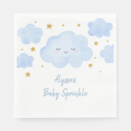 Blue Boy Cloud Stars Baby Sprinkle Pappersservett