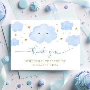Blue Boy Cloud Stars Baby Sprinkle Tack Kort