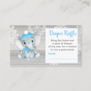 Blue Boy Elephant Diaper raffle biljett rustic Tilläggskort