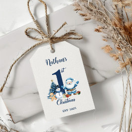 Blue Boy Första jul Presentetikett