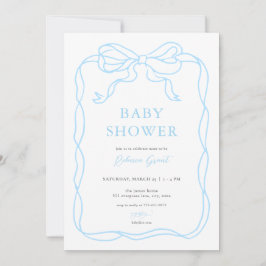 Blue Boy Hand plockade Bow Baby Shower-inbjudan Inbjudningar