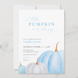 Blue Boy Little Pumpkin Baby Shower-inbjudan Inbjudningar