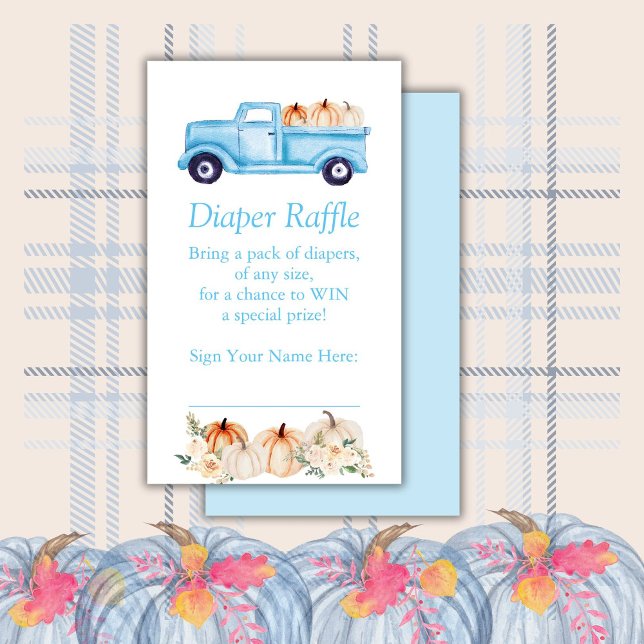Blue Boy Little Pumpkin Diaper Raffle Biljett Tilläggskort (Skapare uppladdad)