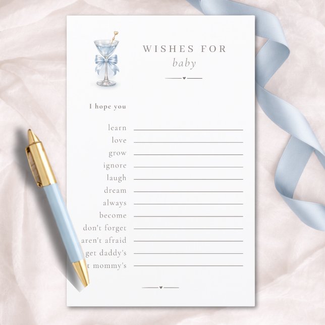 Blue Boy Little Tini Wishes For Baby Advice Card (Skapare uppladdad)