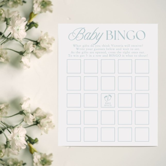 Blue Boy Minimal Baby Shower Bingo Game (Skapare uppladdad)