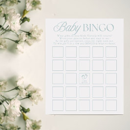 Blue Boy Minimal Baby Shower Bingo-spel