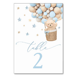 Blue Boy Nalle Baby Shower Bordsnummer