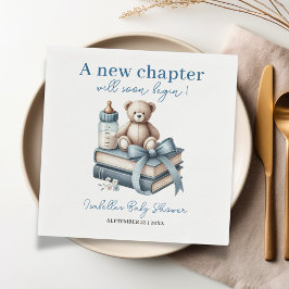 Blue Boy Nalle Personlig Baby Shower Pappersservett