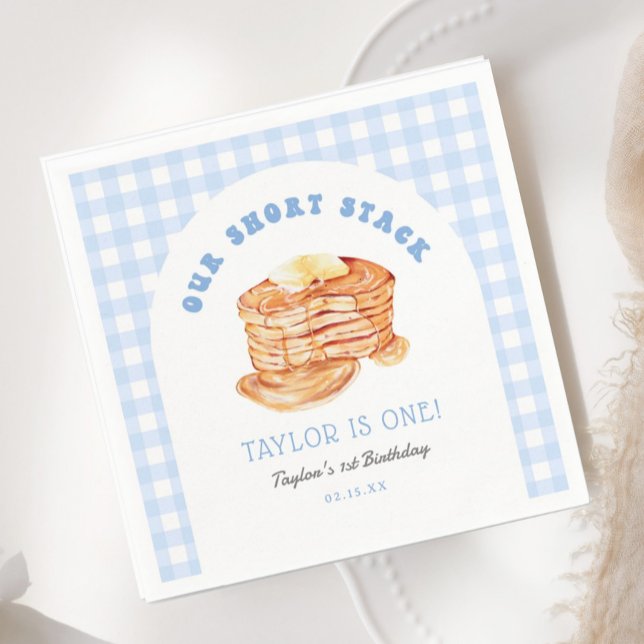 Blue Boy Pancake Breakfast 1:a födelsedagen Party Pappersservett (Skapare uppladdad)