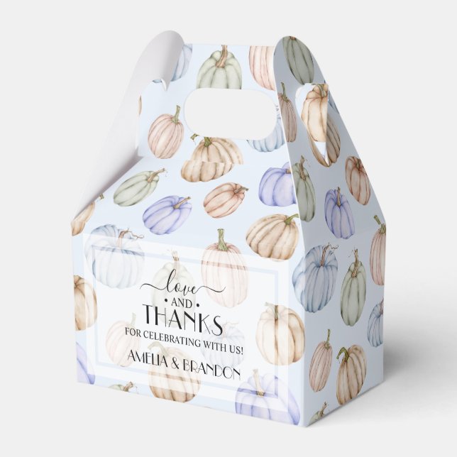 Blue Boy Pumpkins Baby Shower Large Favor Box Presentaskar (Framsidan Sidan)