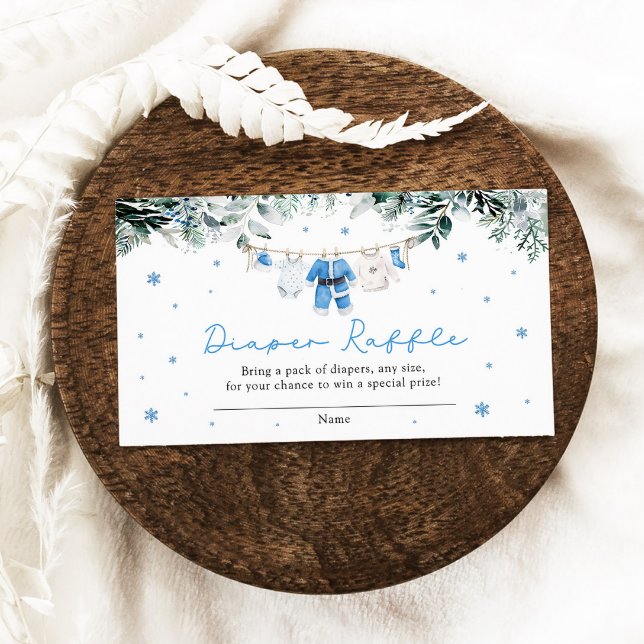 Blue Boy Santa Baby Shower Raffle Tilläggskort (Blue Boy Christmas Santa Baby Shower Diaper Raffle Card)
