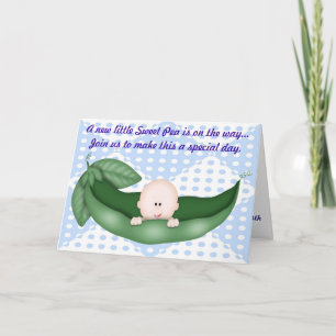 Blue Boy Shower Pea i en Pod-inbjudan Inbjudan