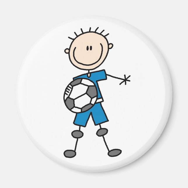 Blue Boy Soccer Player Magnet (Framsidan)