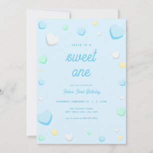 Blue Boy Sweet One First Birthday-inbjudan Inbjudningar