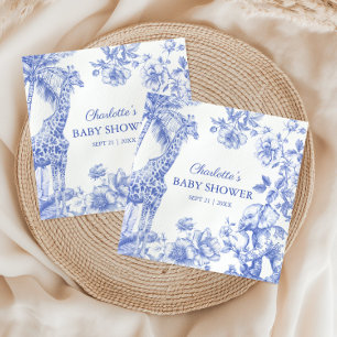 Blue Boy Toile de Jouy Safari Animals Baby Shower Pappersservett